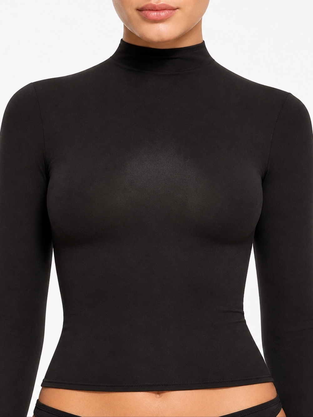 SKIMS FITS EVERYBODY TURTLENECK TOP ONYX BLACK XSMALL NWT
